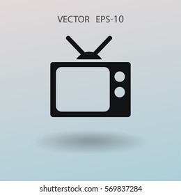 Flat icon of tv. vector illustration