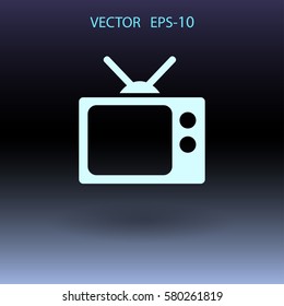 Flat icon of tv. vector illustration