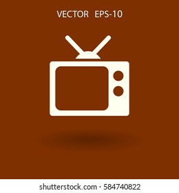 Icono plano de la televisión. ilustración vectorial