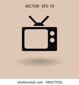 Flat icon of tv. vector illustration