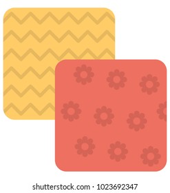 
A flat icon of two colorful woolen mats. 
