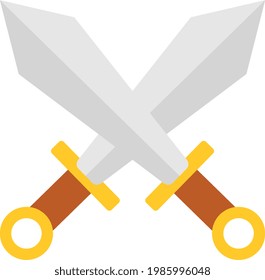 flat icon two crossed swords, design vector illustration