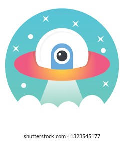 Flat icon of ufo