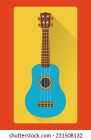 Flat icon of ukulele.Vector illustration