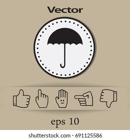 Flat icon. Umbrella.