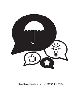 Flat icon. Umbrella.