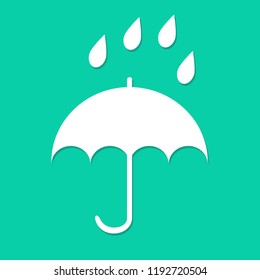 Flat Icon umbrella with tropics