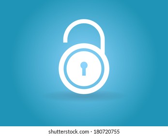 Flat icon of unlock