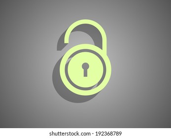 Icono plano de desbloqueo