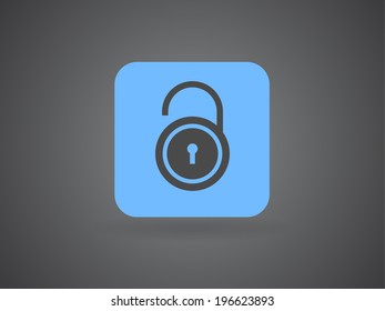 Flat icon of unlock