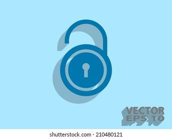 Flat icon of unlock