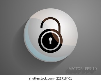 Flat icon of unlock
