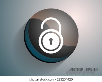 Flat icon of unlock