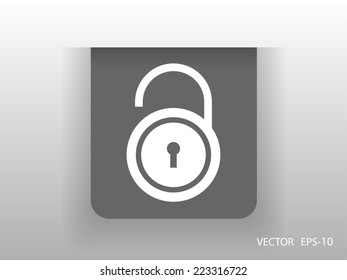 Flat icon of unlock