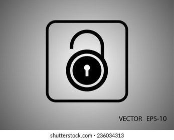 Flat icon of unlock