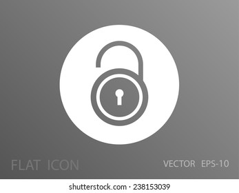 Flat icon of unlock