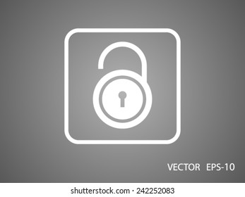 Flat icon of unlock