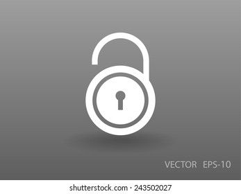 Flat icon of unlock