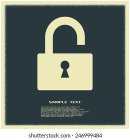 Flat icon of unlock