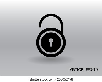 Flat icon of unlock