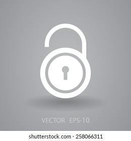 Icono plano de desbloqueo