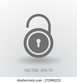 Flat icon of unlock