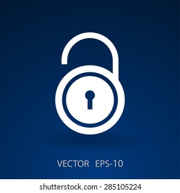 Flat icon of unlock