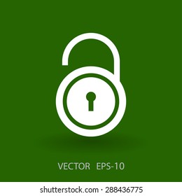 Flat icon of unlock