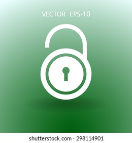 Flat icon of unlock