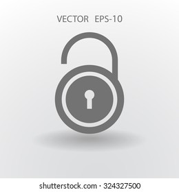Flat icon of unlock