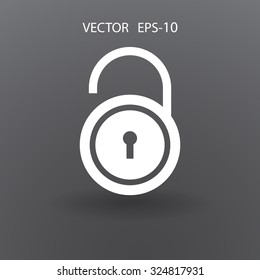 Flat icon of unlock