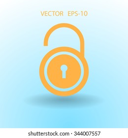 Flat icon of unlock