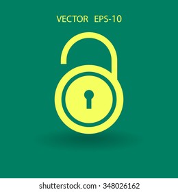 Flat icon of unlock