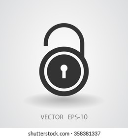 Flat icon of unlock