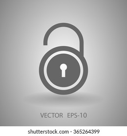 Icono plano de desbloqueo