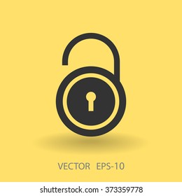 Flat icon of unlock