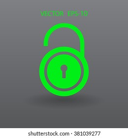 Flat icon of unlock