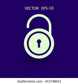 Flat icon of unlock