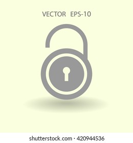 Flat icon of unlock