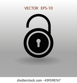Flat icon of unlock