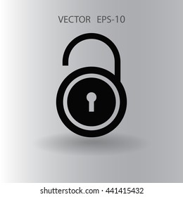 Flat icon of unlock