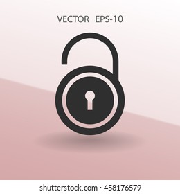 Flat icon of unlock