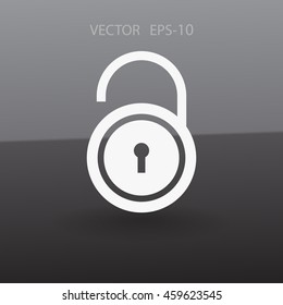 Flat icon of unlock