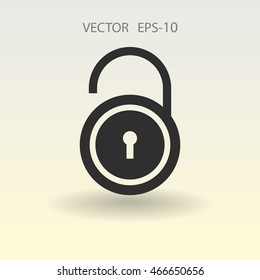 Flat icon of unlock