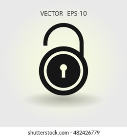 Flat icon of unlock