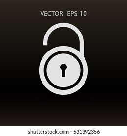 Flat icon of unlock. vector illustration