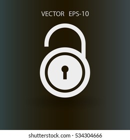 Flat icon of unlock. vector illustration