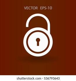 Flat icon of unlock. vector illustration