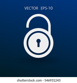 Flat icon of unlock. vector illustration