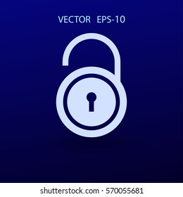 Flat icon of unlock. vector illustration